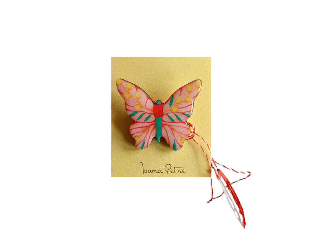 Mărțișor fluture roz