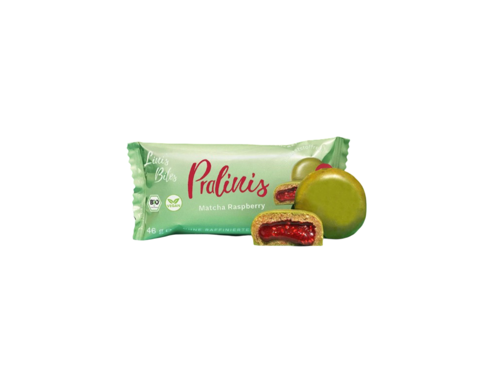 Praline cu matcha și zmeură