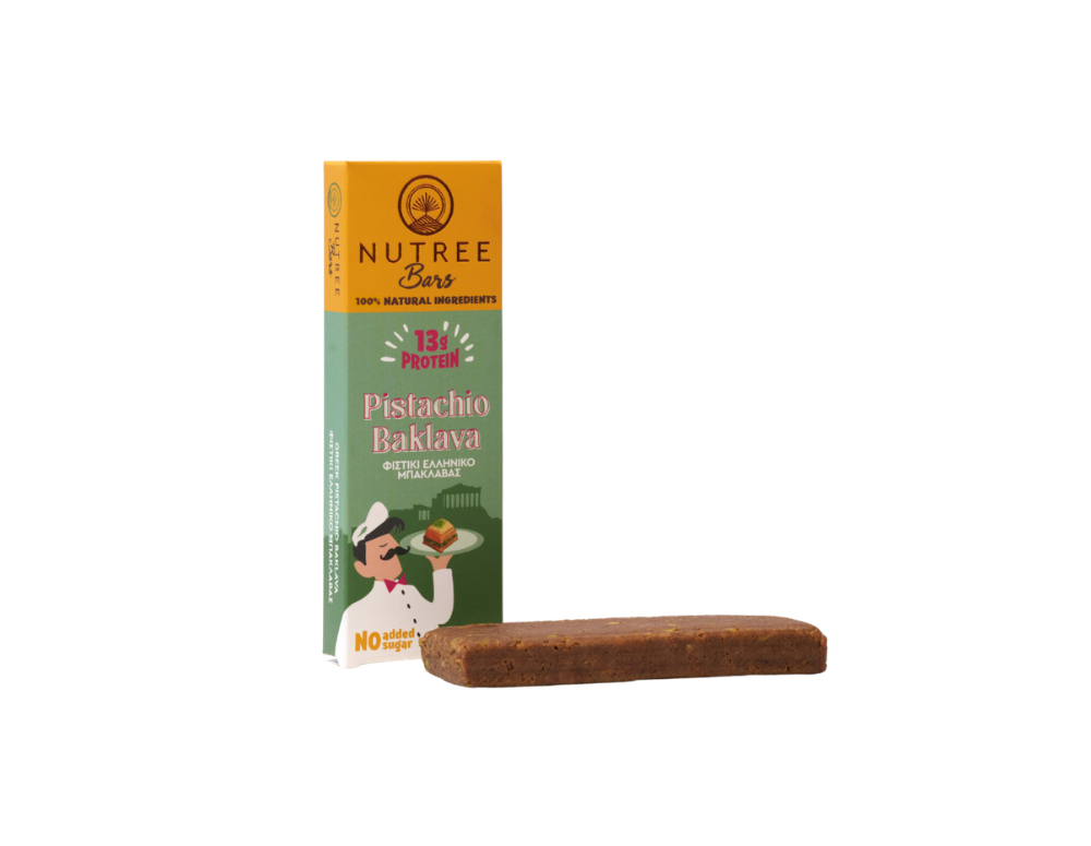 Baton proteic cu fistic și baclava