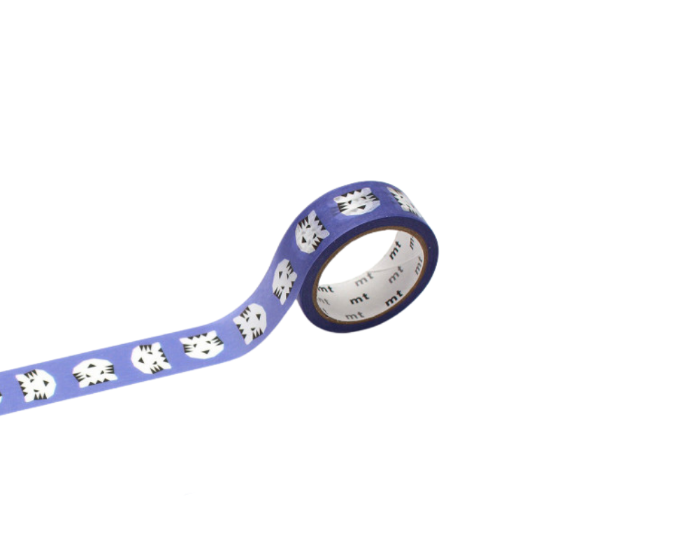 Bandă adezivă washi tape Tiger Blue