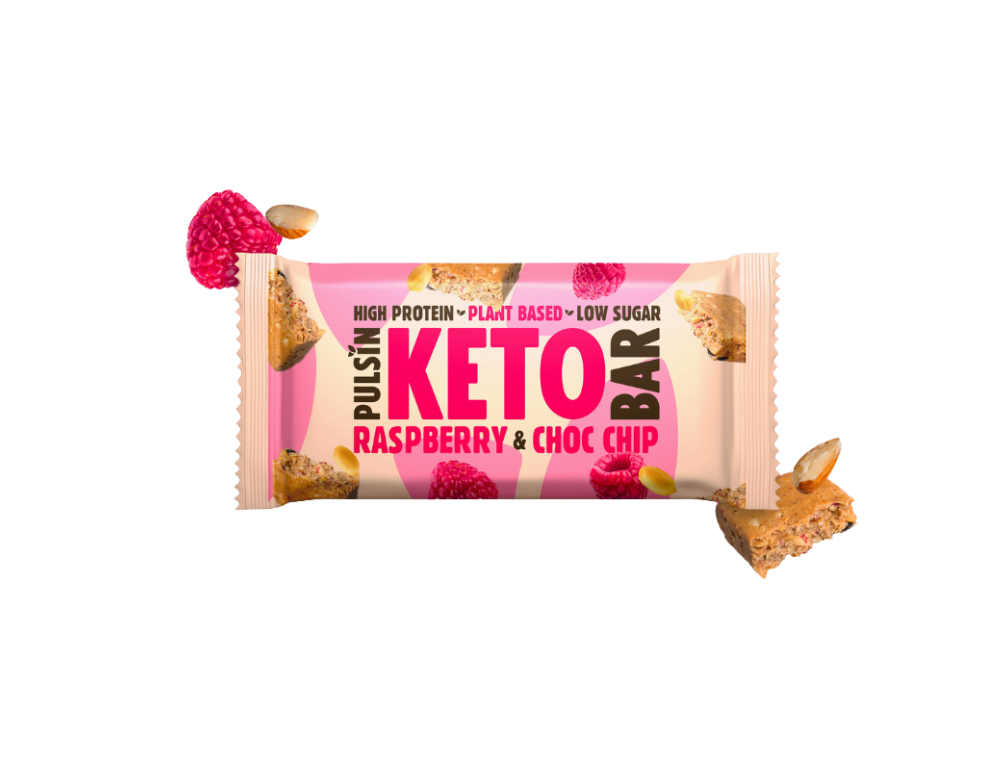 Baton proteic KETO cu ciocolată și zmeură