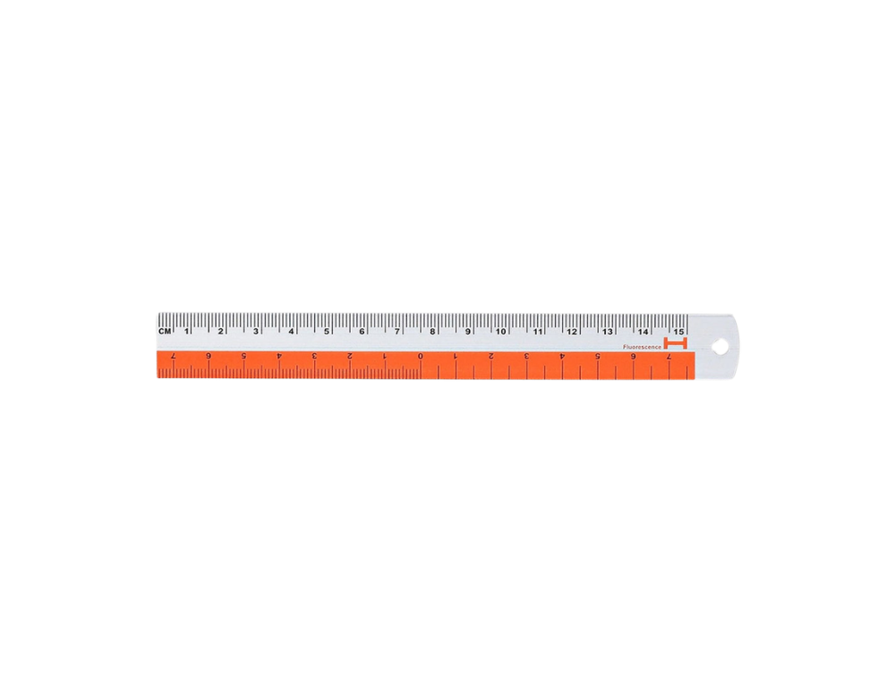 Riglă de aluminiu roșie 15 cm