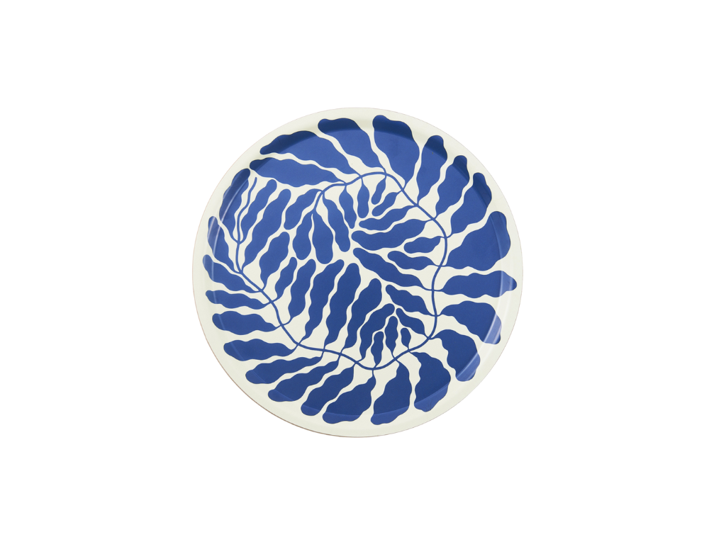 Wrap Tava rotunda cu frunze albastre