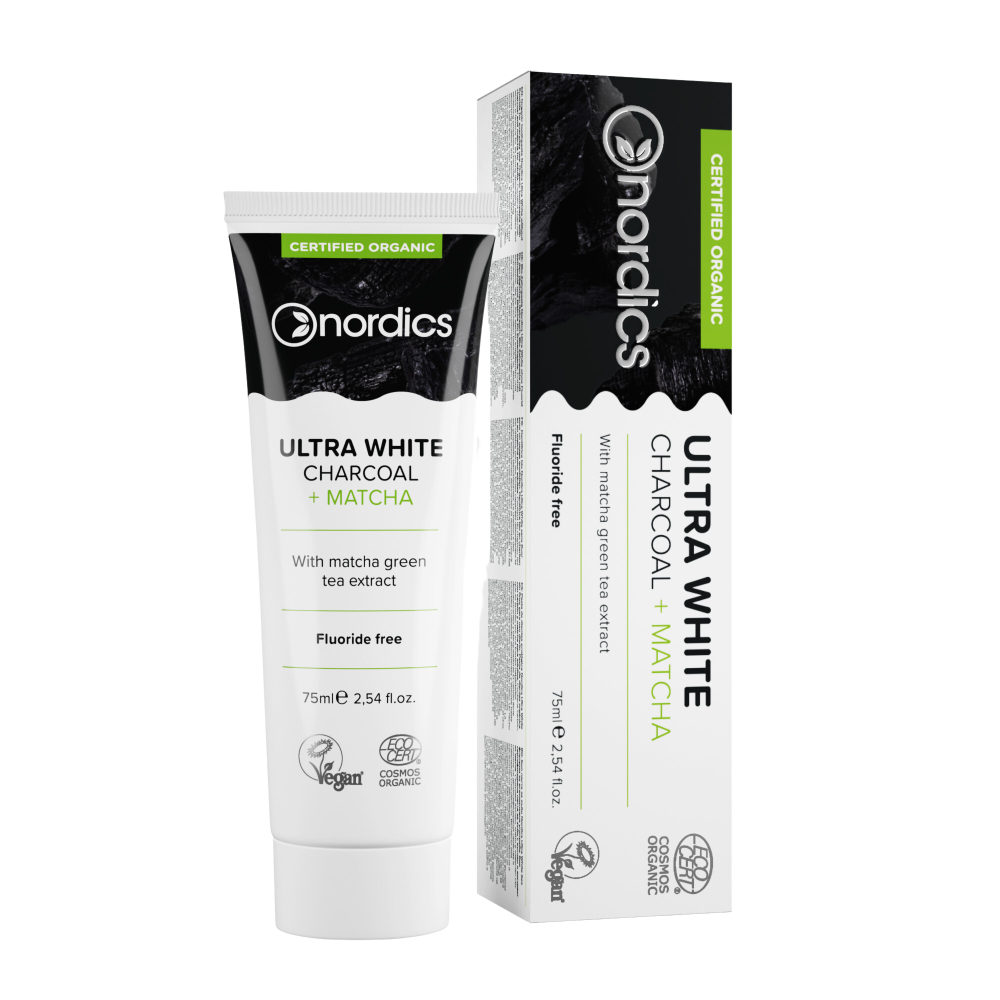 Pastă de dinți cu cărbune și matcha