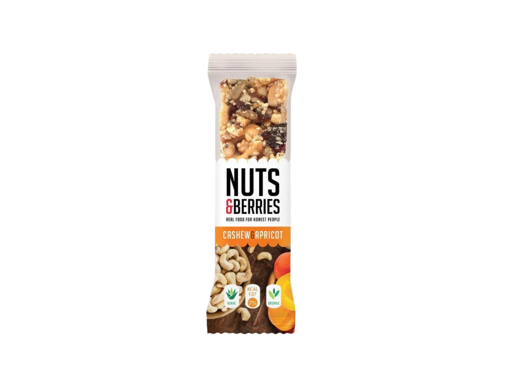 Baton din caju și caise de la Nuts & Berries