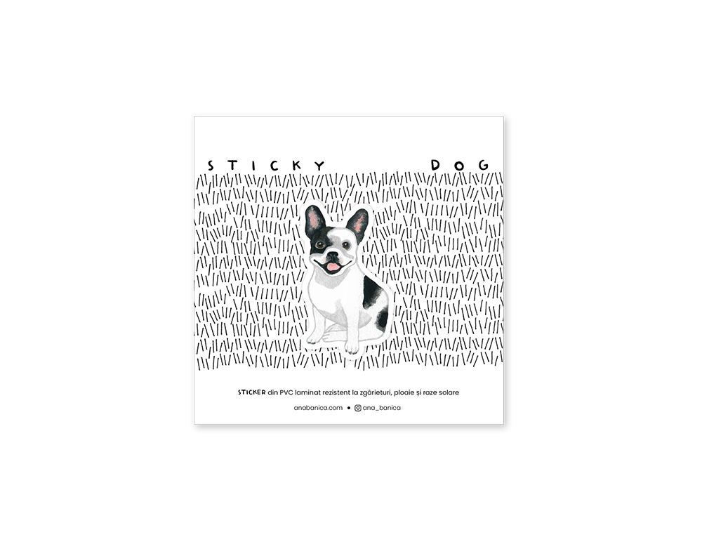 Sticker buldog francez