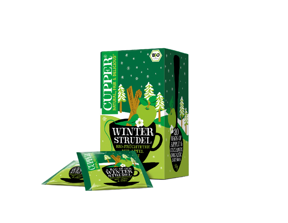 Cupper ceai winter strudel cu mere si scortisoara