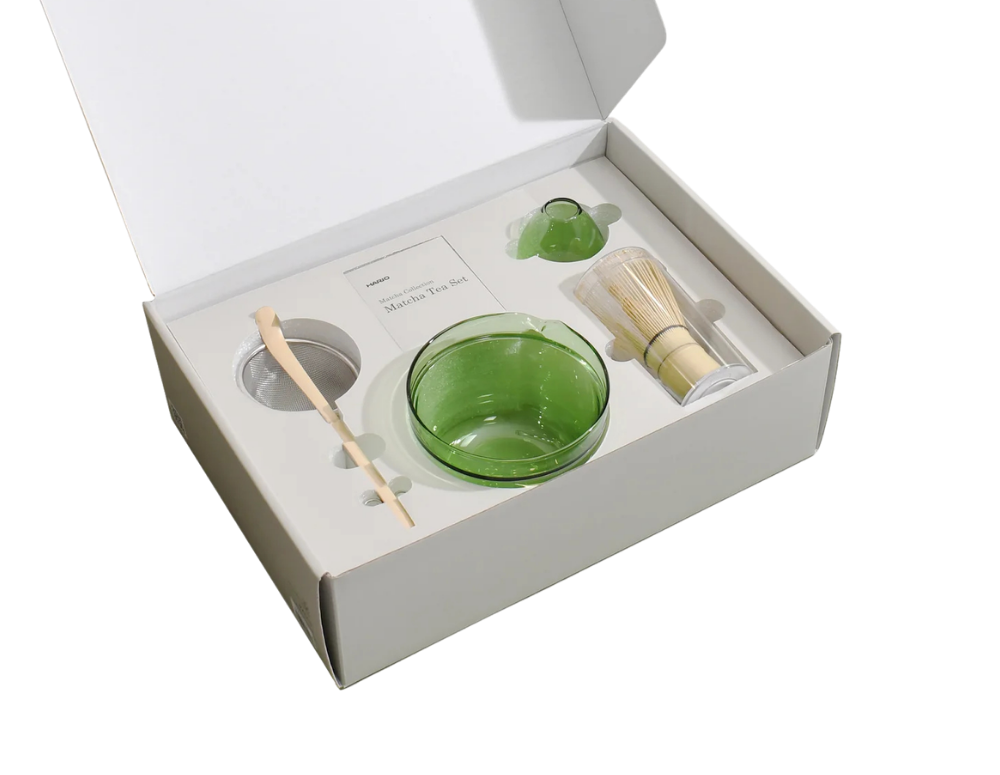 Set matcha cu bol din sticlă