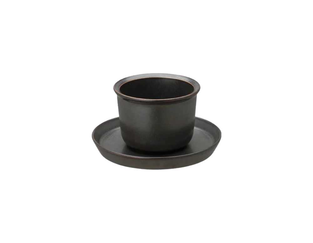 Ceașcă și farfurie de porțelan Kyusu