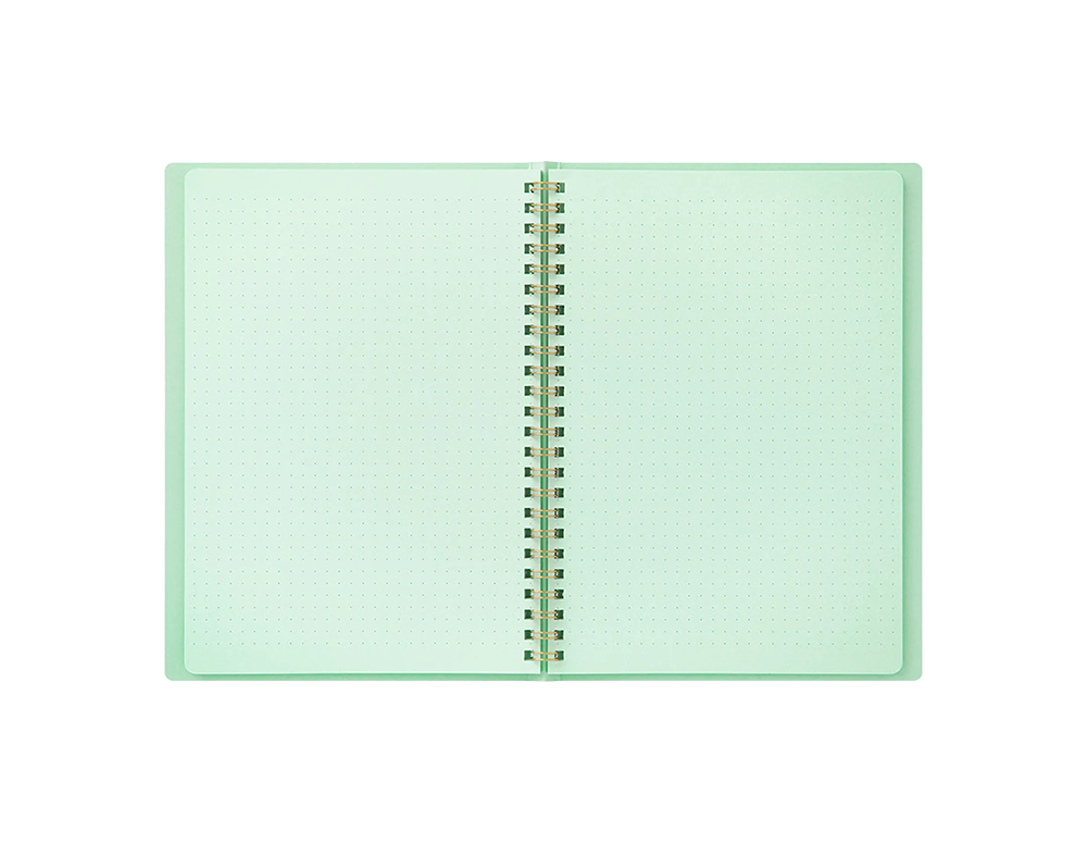 Caiet verde cu spirală A5 Color Dot Grid