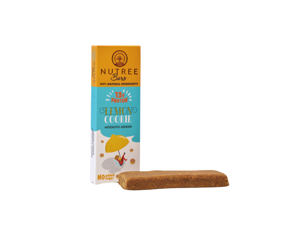 Baton proteic cu lămâie și cookies