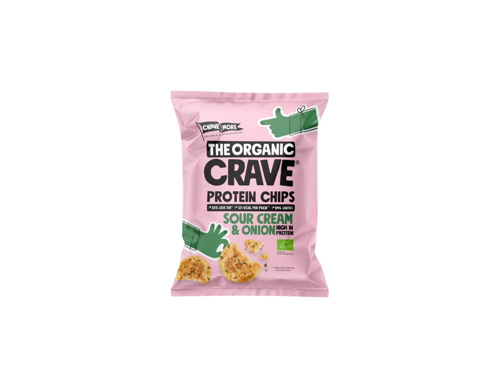 The Organic Crave chipsuri din linte cu smantana si ceapa