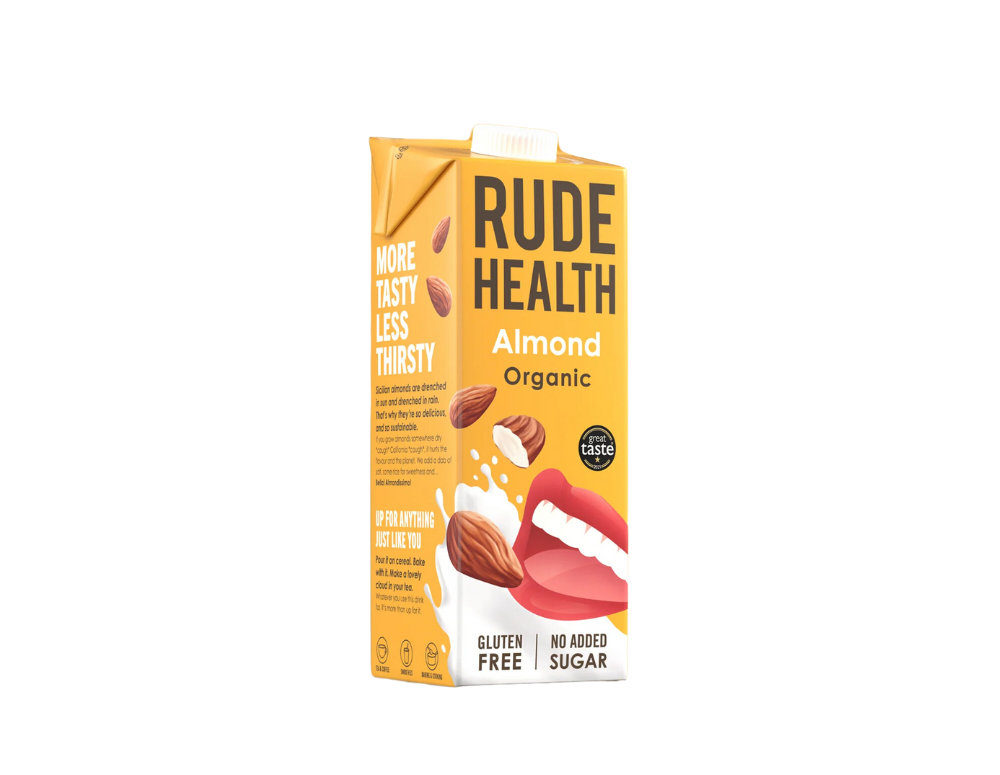 Lapte de migdale de la Rude Health organic natural bautura vegetala