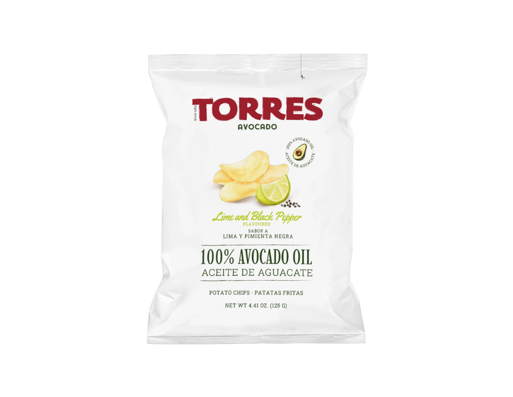 Torres chipsuri lime piper negru Spania Barcelona ulei de avocado