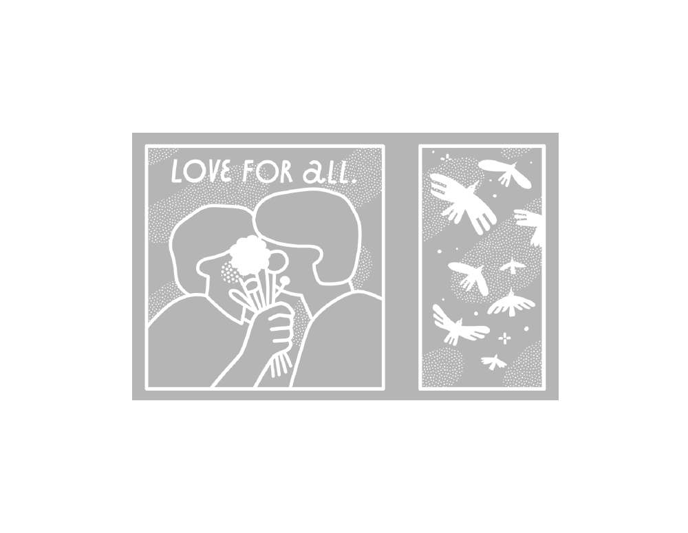 Sticker transparent "Love for all"